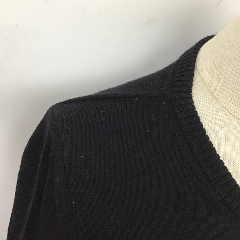 バーバリーブルーレーベル BURBERRY BLUE LABEL カーディガン 長袖 FBF25-676-09 クルーネック 38 ワンポイント 黒 / ブラック / レディース USED 古着 中古 10122837