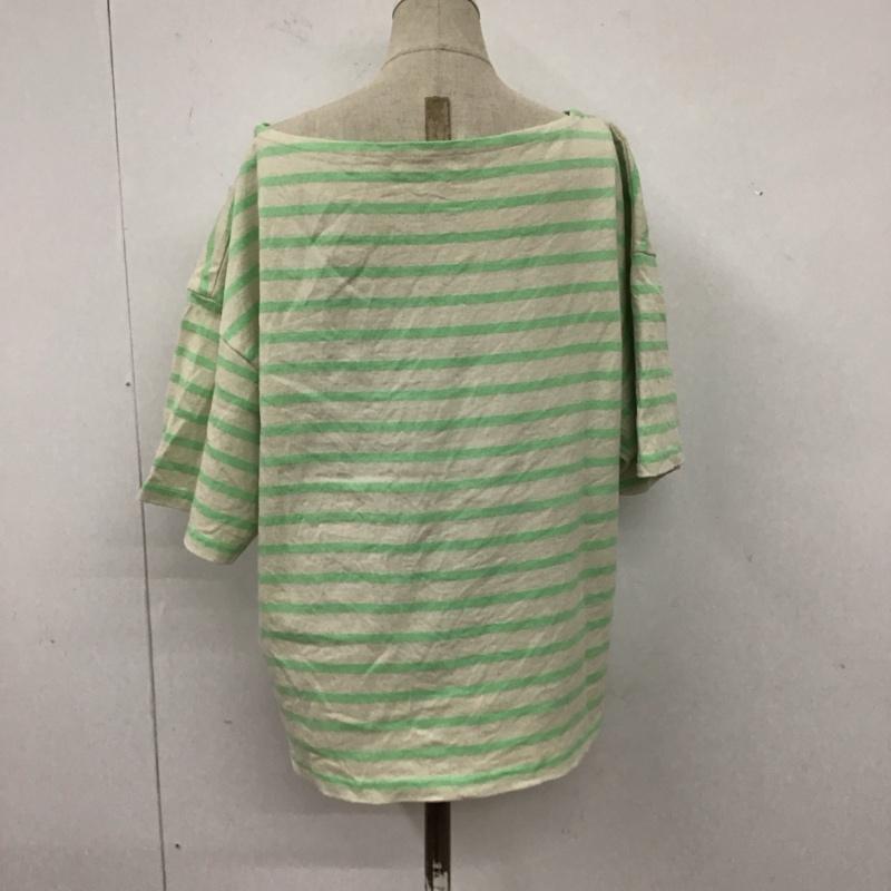 フリークスストア FREAK S STORE Tシャツ 半袖 222-32137 ボートネック FREE ボーダー柄 薄緑 / ライトグリーン / X アイボリー / アイボリー / レディース USED 古着 中古 10117396