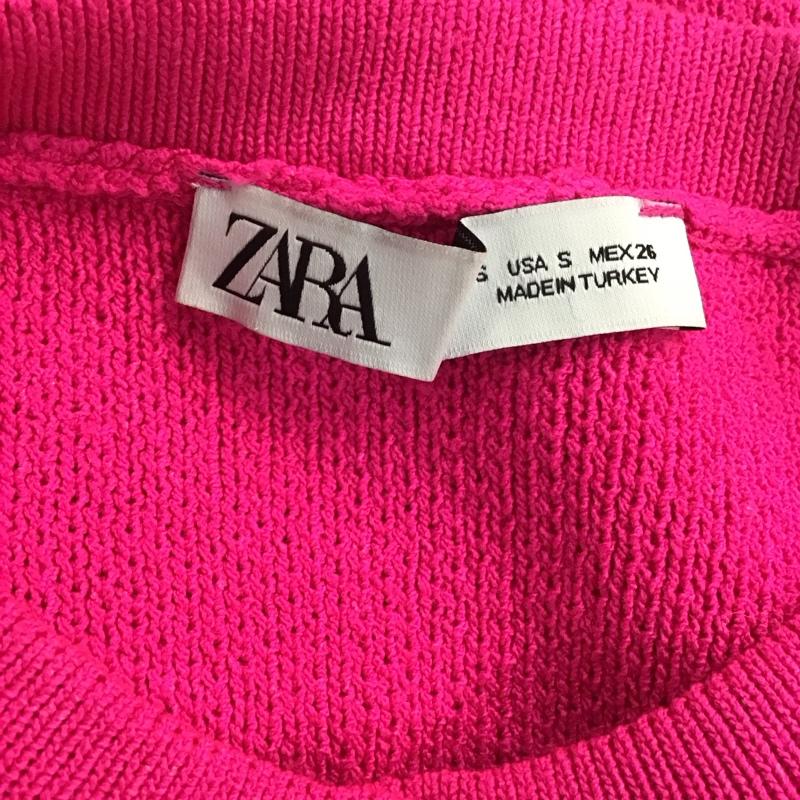 ザラ ZARA ニット、セーター 半袖 S 無地 桃 / ピンク / レディース USED 古着 中古 10124881
