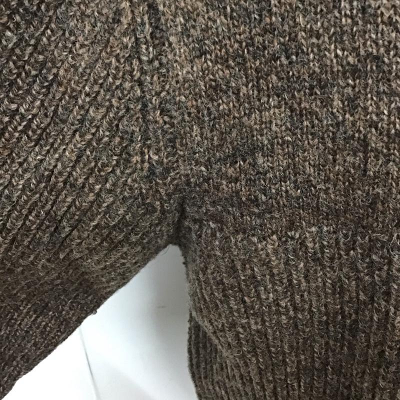 エルエルビーン L.L.Bean ニット、セーター 長袖 長袖ニット 長袖カットソー リブニット セーター ジップアップネック S 無地 茶 / ブラウン / メンズ USED 古着 中古 10111270
