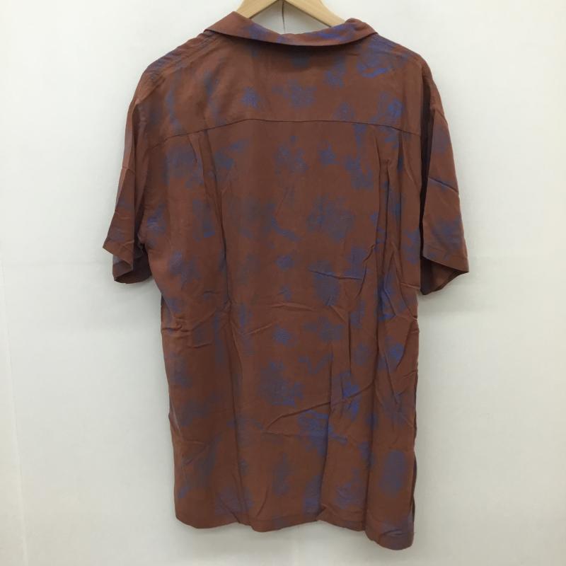 ダブルレインボー DOUBLE RAINBOUU シャツ、ブラウス 半袖 XL 総柄 茶 / ブラウン / X 青 / ブルー / メンズ USED 古着 中古 10139192