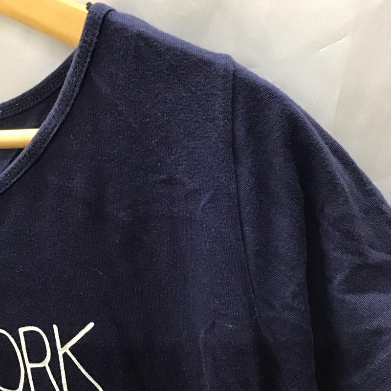 チャオパニック CIAOPANIC ワンピース ひざ丈スカート PAC70966 半袖 Tシャツワンピース M ロゴ、文字 紺 / ネイビー / レディース USED 古着 中古 10115463