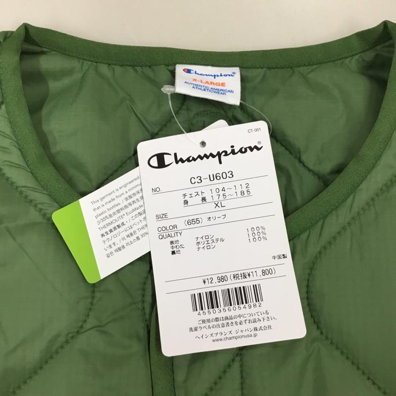 チャンピオン Champion ベスト ベスト C3-U603 WAVE QUILTING VEST キルティングベスト タグ付き XL 無地 カーキ / カーキ / メンズ USED 古着 中古 10121234