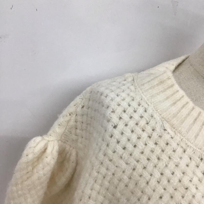 ザラ ZARA カーディガン 七分袖 L 無地 白 / ホワイト / レディース USED 古着 中古 10106394