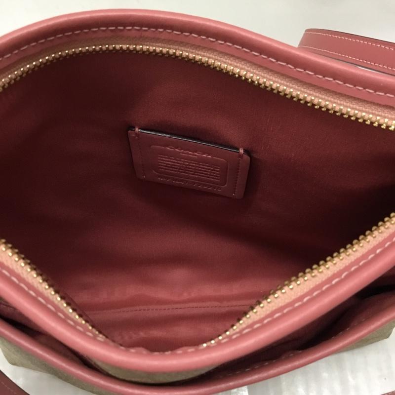 コーチ COACH ショルダーバッグ ショルダーバッグ F29210 シグネチャー ロゴ、文字 ベージュ / ベージュ / X 桃 / ピンク / レディース USED 古着 中古 10115577