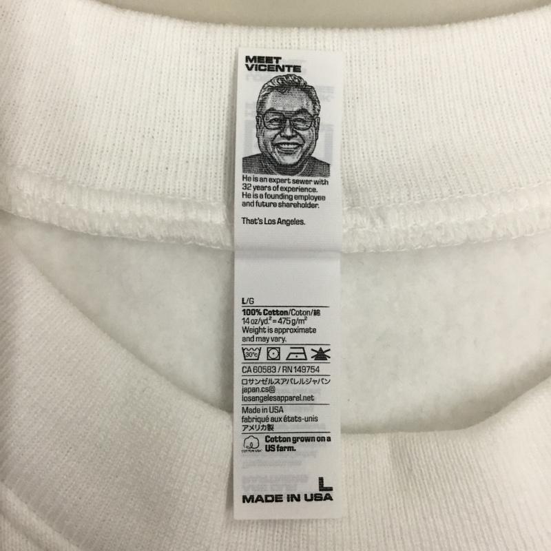 ロサンゼルスアパレル LOS ANGELES APPAREL トレーナー 長袖 L 無地 白 / ホワイト / メンズ USED 古着 中古 10108913