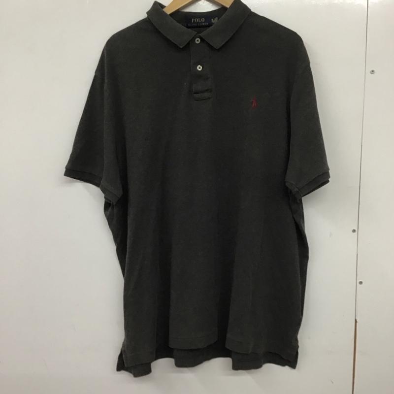 ポロラルフローレン POLO RALPH LAUREN ポロシャツ 半袖 半袖ポロシャツ カラーシャツ 半袖カットソー XL ロゴ、文字 黒 / ブラック / メンズ USED 古着 中古 10139749