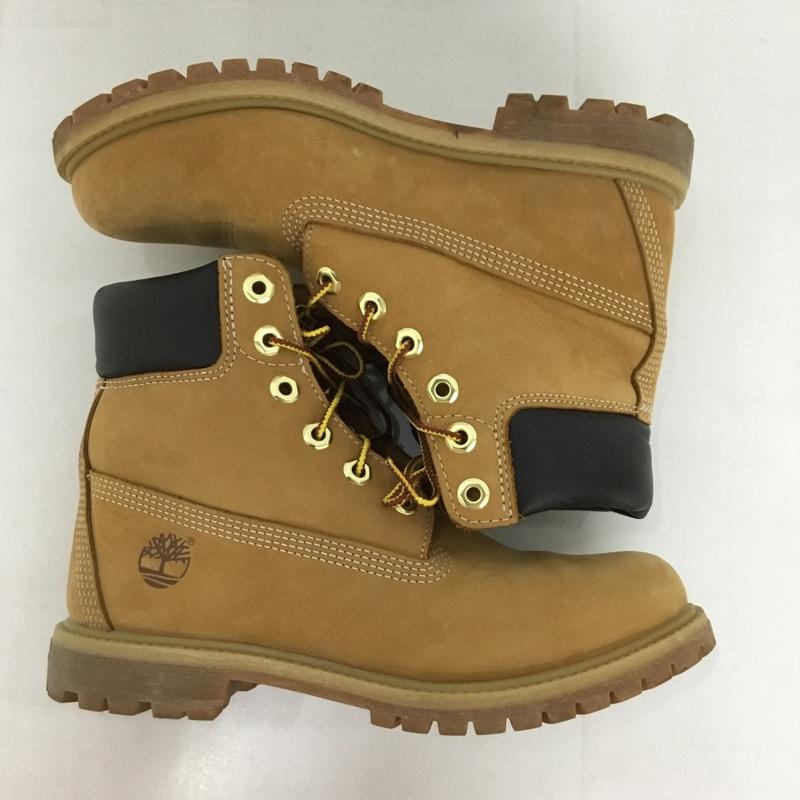 ティンバーランド Timberland ブーツ ショートブーツ 10361 6インチプレミアムウォータープルーフブーツ 7.5W 箱有 ワンポイント キャメル / キャメル / レディース USED 古着 中古 10127775
