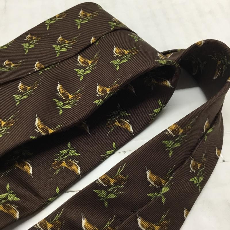 ブルックスブラザーズ BROOKS BROTHERS ネクタイ ネクタイ シルク USA製 鳥柄 総柄 茶 / ブラウン / メンズ USED 古着 中古 10113603