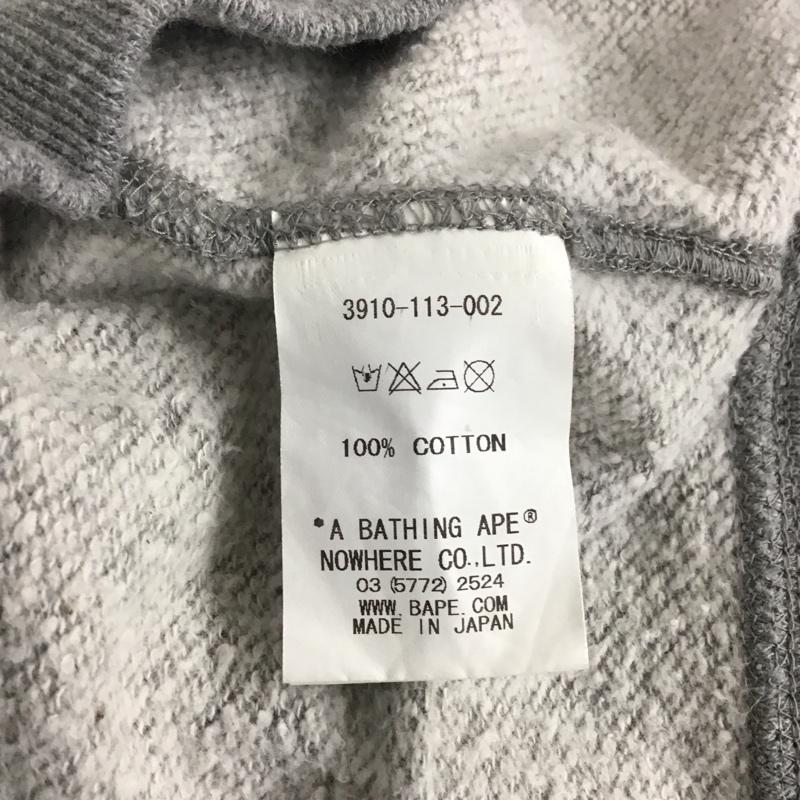 アベイシングエイプ A BATHING APE トレーナー 長袖 長袖カットソー クルーネックカットソー ロングスリーブカットソー プリントトレーナー XL ロゴ、文字 灰 / グレー / メンズ USED 古着 中古 10109786