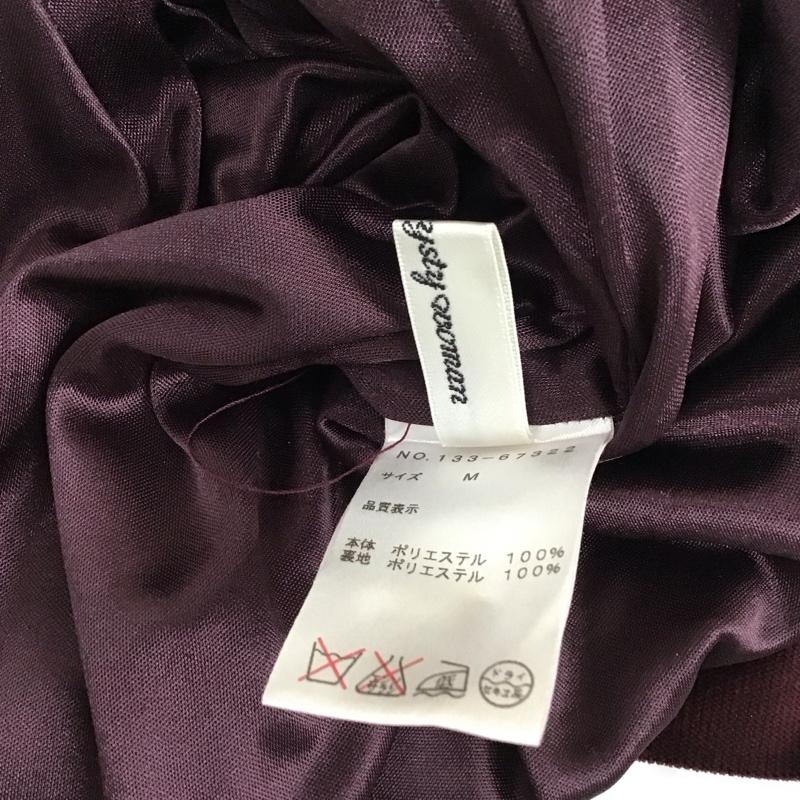 ミスティウーマン mysty woman スカート ひざ丈スカート 133-67322 ベルト付き M 無地 えんじ / ワインレッド / レディース USED 古着 中古 10118805