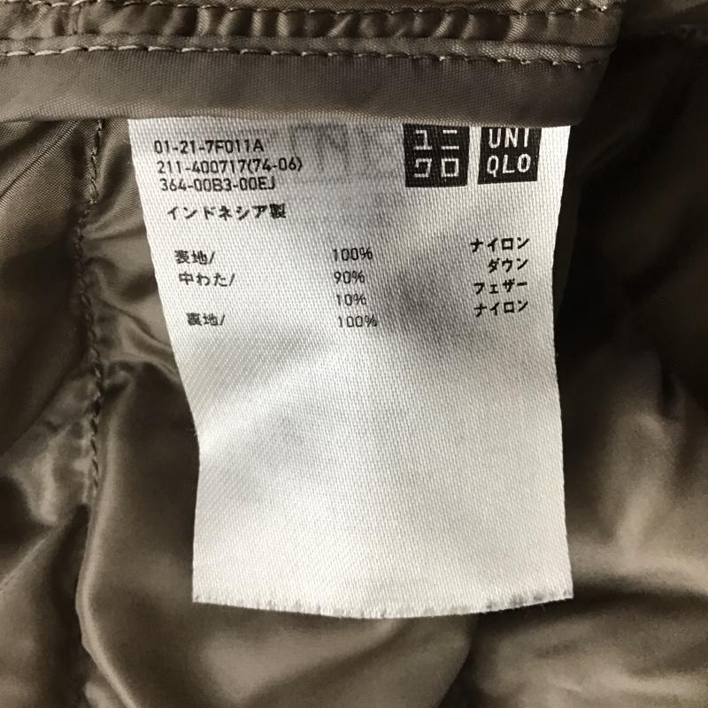 ユニクロ UNIQLO ジャケット、上着 ジャケット、ブレザー 211-400717 ノーカラーウルトラライトダウン ダウンジャケット XL 無地 茶 / ブラウン / レディース USED 古着 中古 10118006