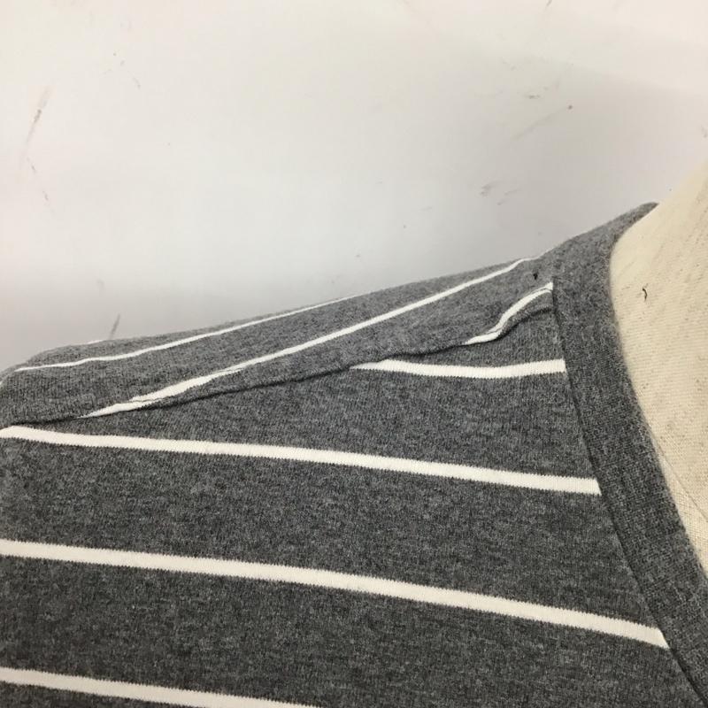 ハフ HUF Tシャツ 半袖 半袖カットソー プリントTシャツ クルーネックカットソー S ボーダー柄 灰 / グレー /  メンズ USED 古着 中古 10110937