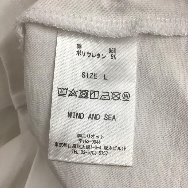 ウィンダンシー WIND AND SEA Tシャツ 半袖 半袖カットソー プリントTシャツ クルーネックカットソー L ロゴ、文字 白 / ホワイト / メンズ USED 古着 中古 10126523