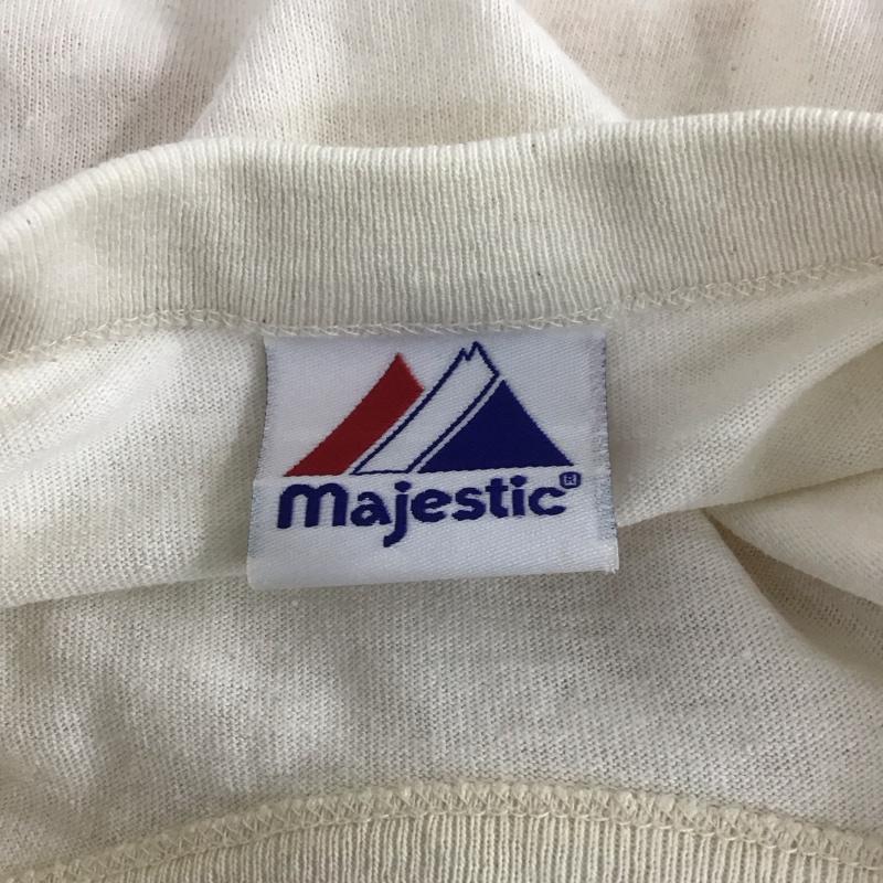 マジェスティック MAJESTIC カットソー 七分袖 ラグランTシャツ 七分丈 プリントTシャツ クルーネックカットソー プリント 白 / ホワイト / X 黄 / イエロー / メンズ USED 古着 中古 10106608