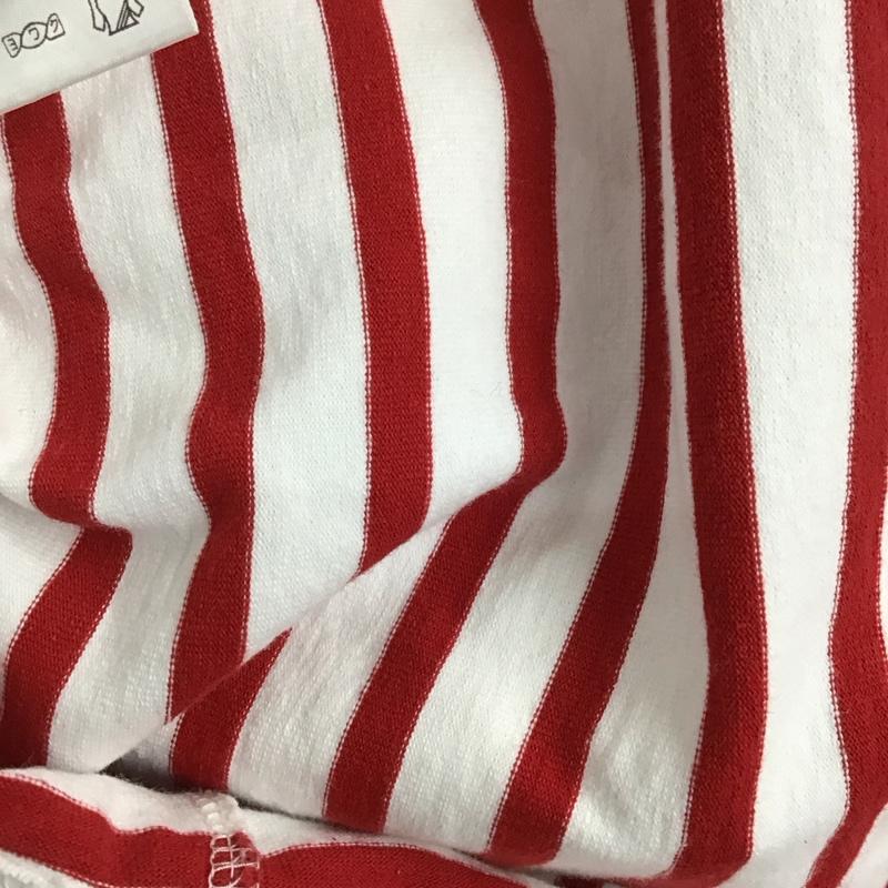 フォードミルズ FORDMILLS カットソー 七分袖 M ボーダー柄 白 / ホワイト / X 赤 / レッド / レディース USED 古着 中古 10131562