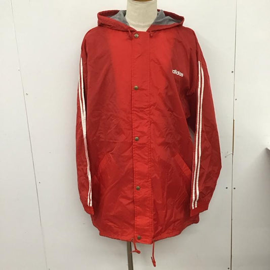 アディダス adidas ジャケット、上着 ジャケット、ブレザー ナイロンジャケット カジュアルジャケット アウター ジップアップパーカー 80s L ロゴ、文字 赤 / レッド /  メンズ USED 古着 中古 10125983