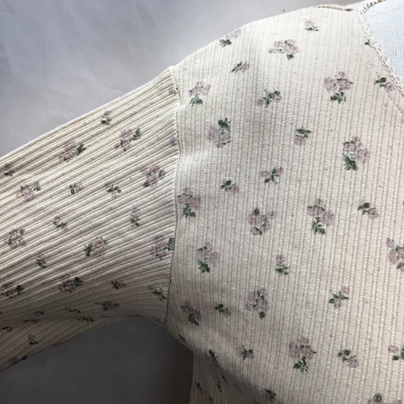 エヘカソポ ehka sopo カーディガン 長袖 1208730 カットソー FREE 花柄 ベージュ / ベージュ / レディース USED 古着 中古 10123493