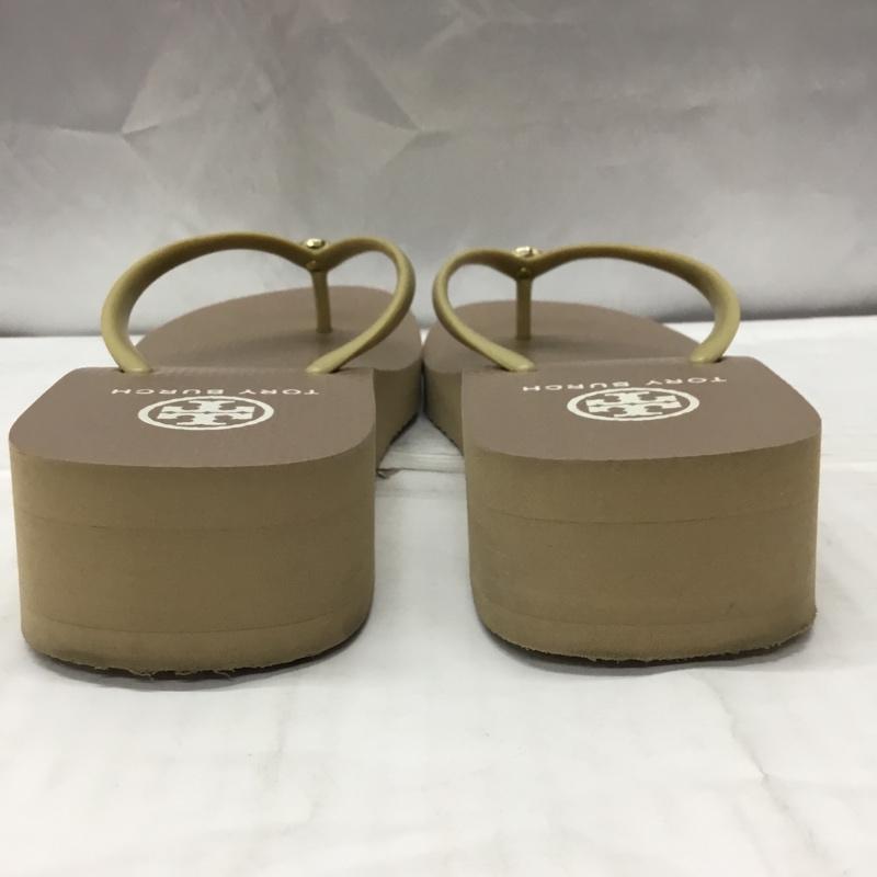 トリーバーチ TORY BURCH サンダル サンダル Wedge Thin Flip Flops トングサンダル 厚底 箱有 ロゴ、文字 ベージュ / ベージュ / レディース USED 古着 中古 10113525