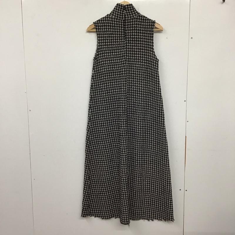 ザラ ZARA ワンピース ロングスカート 6771 020 084 スタンドネック ノースリーブ S チェック 白 / ホワイト / X 黒 / ブラック / レディース USED 古着 中古 10138665