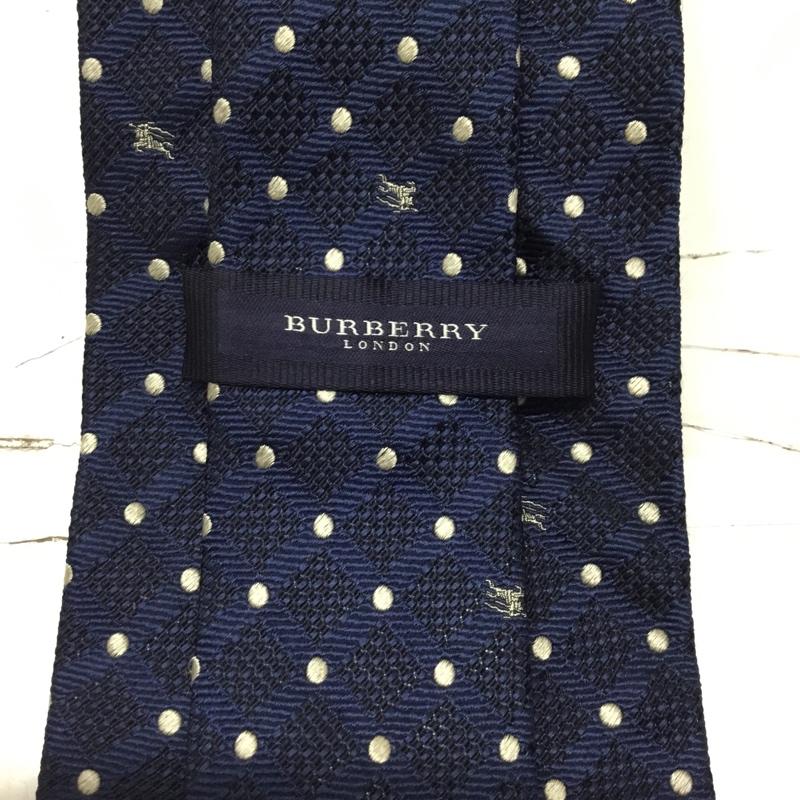 バーバリーロンドン Burberry London ネクタイ ネクタイ ドット 水玉 シルク 総柄 紺 / ネイビー / メンズ USED 古着 中古 10122343