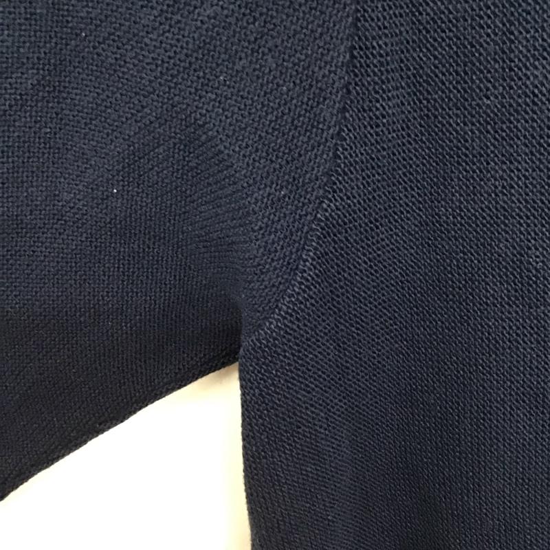 アイゾッド IZOD ニット、セーター 長袖 長袖ニットカーディガン 前ボタン ノーカラー 80s アクリル M ロゴ、文字 紺 / ネイビー / メンズ USED 古着 中古 10129889