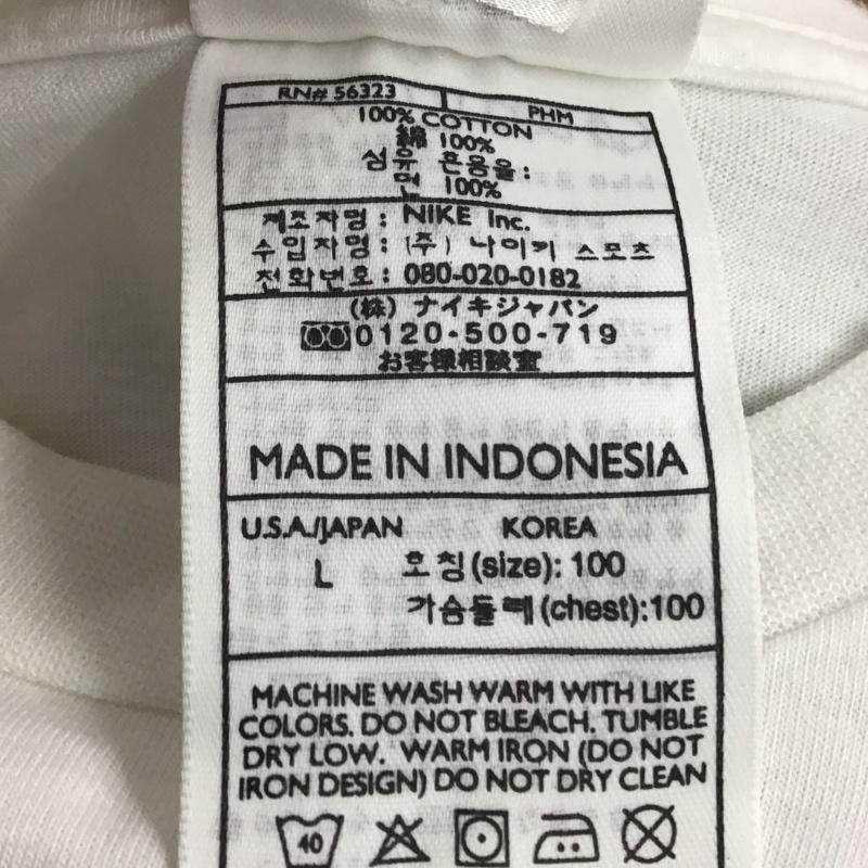 ナイキ NIKE Tシャツ 半袖 半袖カットソー プリントTシャツ クルーネックカットソー L ロゴ、文字 白 / ホワイト / メンズ USED 古着 中古 10139292