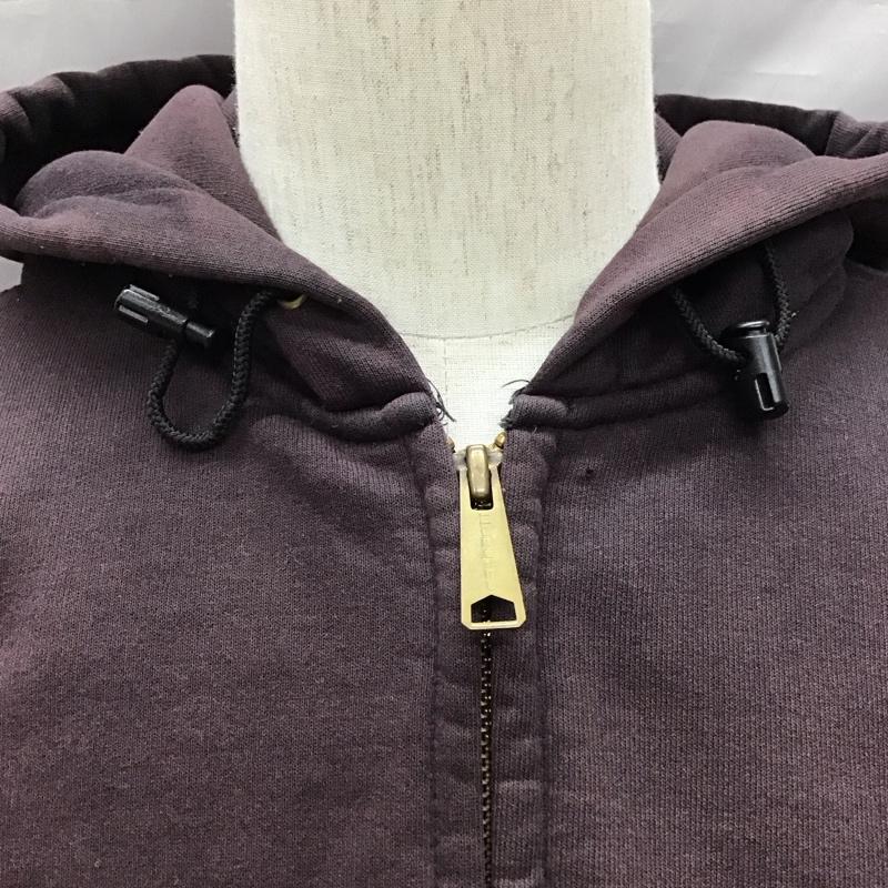 カーハート Carhartt パーカー 長袖 長袖パーカー フード付きパーカー プリントスウェット トレーナー フェード M 無地 茶 / ブラウン /  メンズ USED 古着 中古 10120541