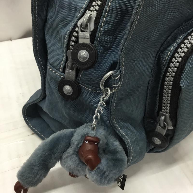 キプリング kipling トートバッグ トートバッグ ゴリラ ロゴ、文字 青 / ブルー / X 黒 / ブラック / レディース USED 古着 中古 10118682
