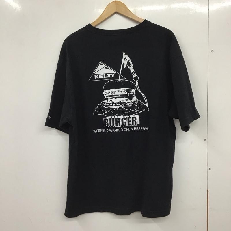 ケルティ KELTY Tシャツ 半袖 半袖カットソー プリントTシャツ クルーネックカットソー L ロゴ、文字 黒 / ブラック / メンズ USED 古着 中古 10137799