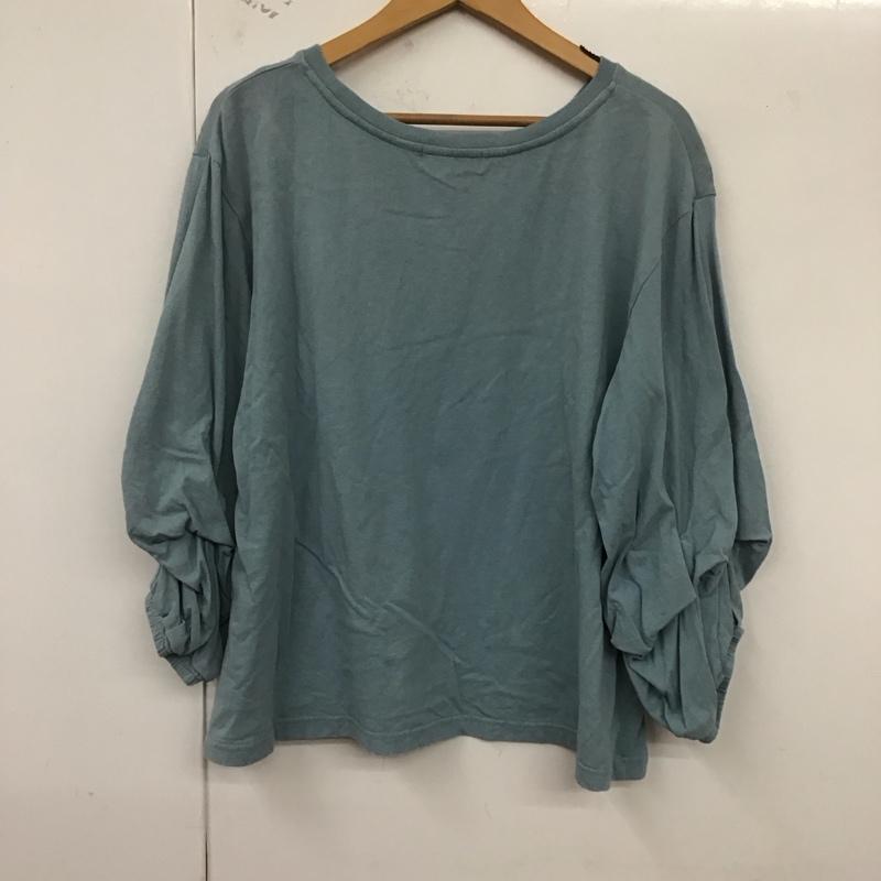ニコアンド niko and... カットソー 七分袖 83333401 袖ギャザー M 無地 水色 / ライトブルー / レディース USED 古着 中古 10129155