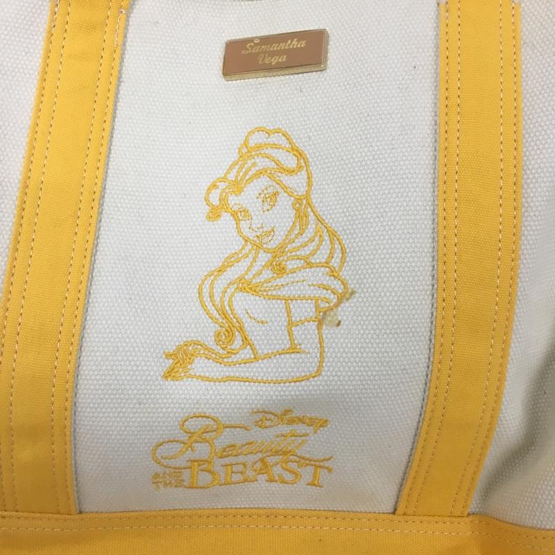 サマンサベガ Samantha Vega トートバッグ トートバッグ 美女と野獣 ディズニー プリンセス ベル ショルダー 2WAY キャンバス キャラクター 黄 / イエロー / X アイボリー / アイボリー / レディース USED 古着 中古 10129952