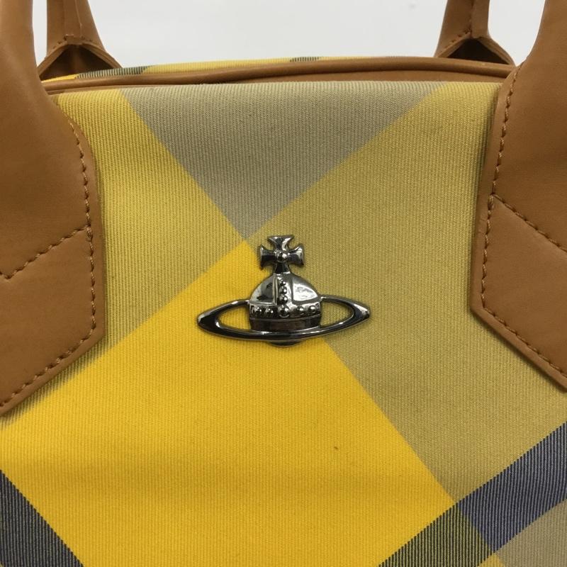 ヴィヴィアンウエストウッド Vivienne Westwood トートバッグ トートバッグ ハンドバッグ チェック ワンポイント 黄 / イエロー / X 茶 / ブラウン / X 青 / ブルー / レディース USED 古着 中古 10137153