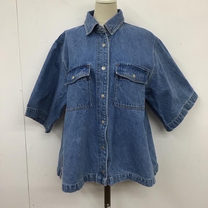 ビューティアンドユース BEAUTY&YOUTH シャツ、ブラウス 半袖 1611-105-2325 デニムシャツ M 無地 青 / ブルー / レディース USED 古着 中古 10120236