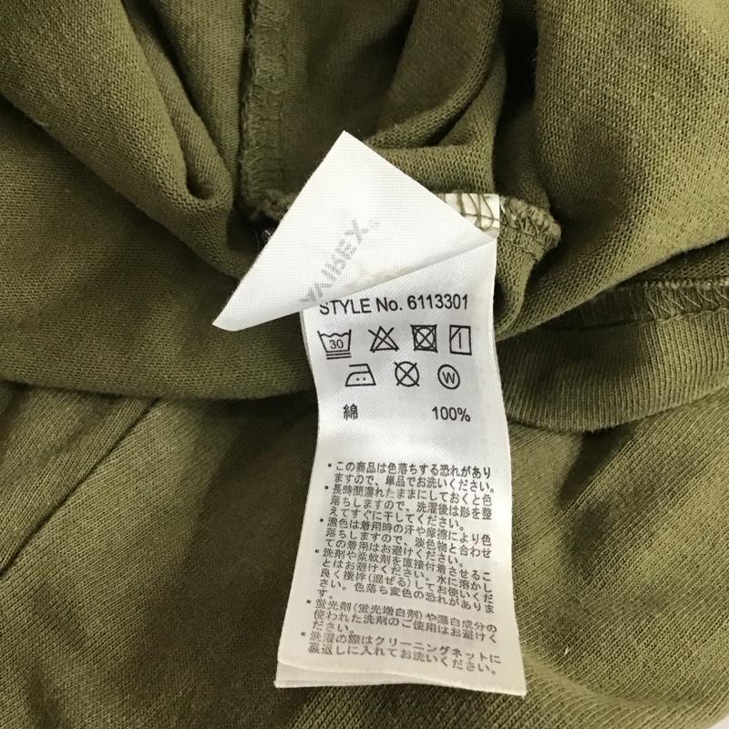 アヴィレックス AVIREX Tシャツ 長袖 長袖カットソー プリントTシャツ クルーネックカットソー XL ロゴ、文字 カーキ / カーキ /  メンズ USED 古着 中古 10112709