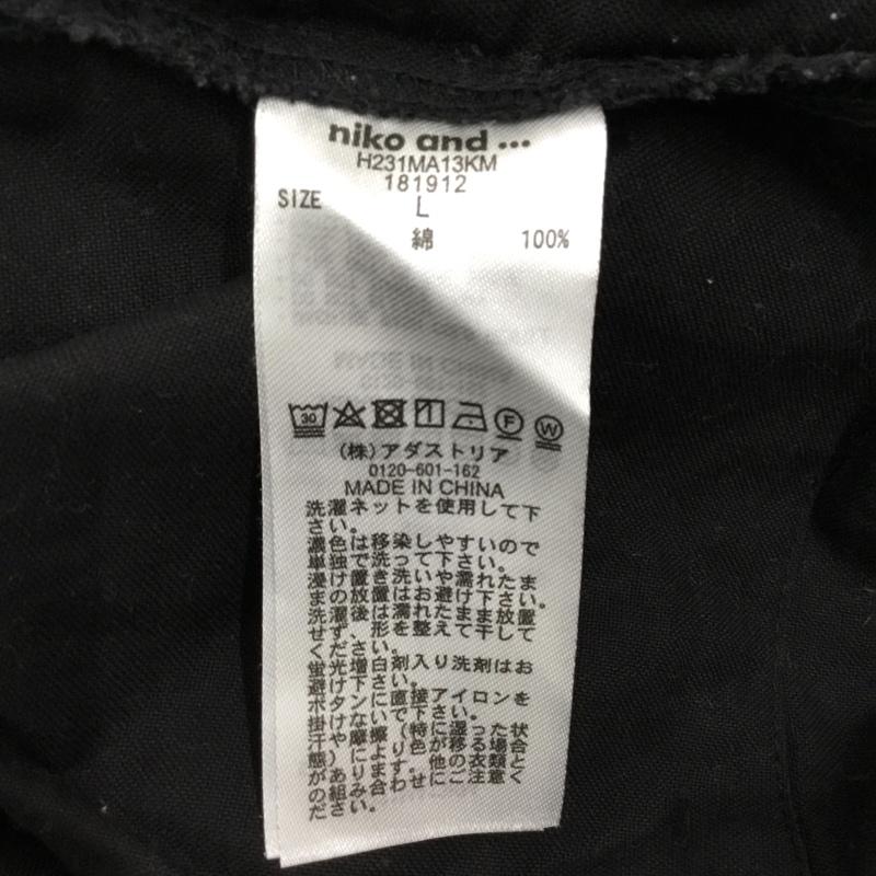 ニコアンド niko and... シャツ、ブラウス 長袖 H231MA13KM Le Pigeon Voyageur 別注 オックスロングシャツ プルオーバー L ワンポイント 黒 / ブラック / メンズ USED 古着 中古 10119308