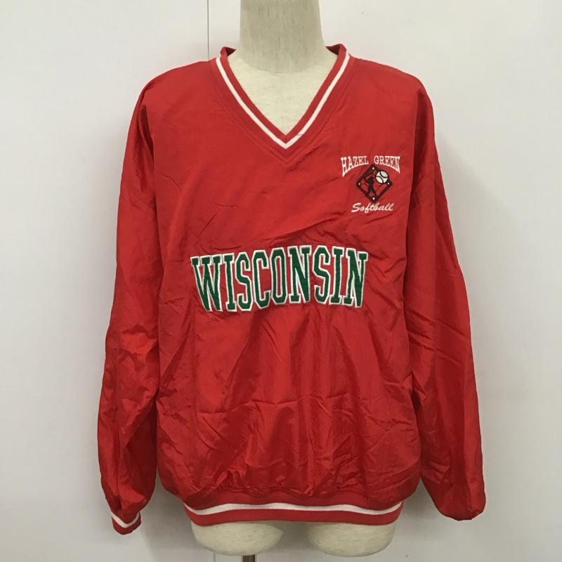 古着 USED ジャケット、上着 ジャケット、ブレザー ナイロンジャケット スポーツウェア Vネック長袖カットソー L ロゴ、文字 赤 / レッド / メンズ USED 古着 中古 10107228