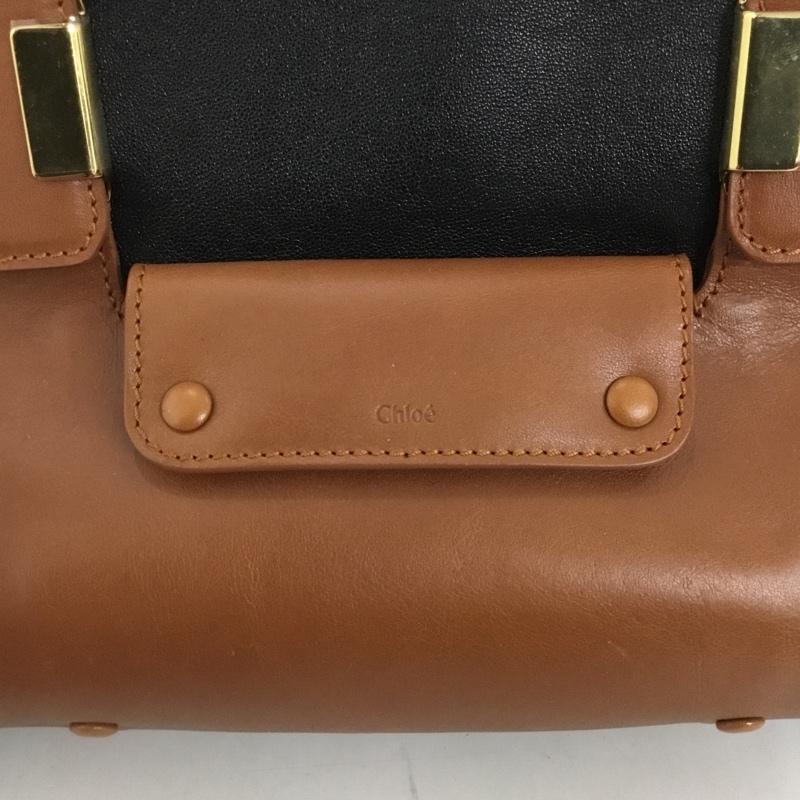 クロエ Chloe ハンドバッグ ハンドバッグ 3S0161-703 トートバッグ ショルダーバッグ 2WAY ロゴ、文字 茶 / ブラウン / X 黒 / ブラック / レディース USED 古着 中古 10125914