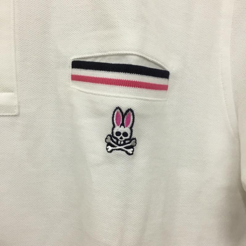 サイコバニー Psycho Bunny ポロシャツ 半袖 PB-YC-87885 うさぎ S ワンポイント 白 / ホワイト / メンズ USED 古着 中古 10136493