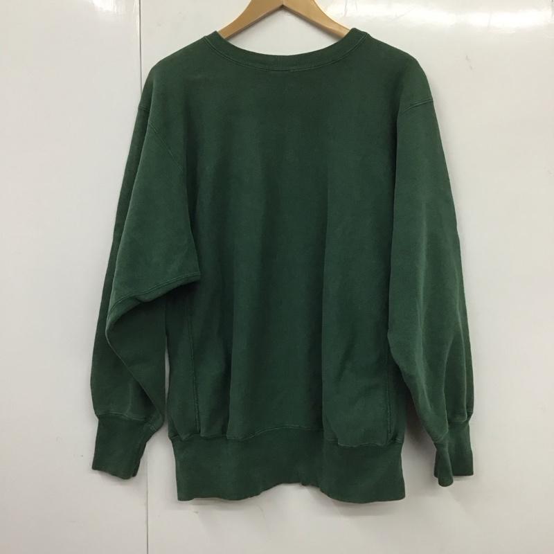 チャンピオン Champion トレーナー 長袖 長袖トレーナー スウェット クルーネック プルオーバー 90s XL ロゴ、文字 緑 / グリーン / メンズ USED 古着 中古 10132609
