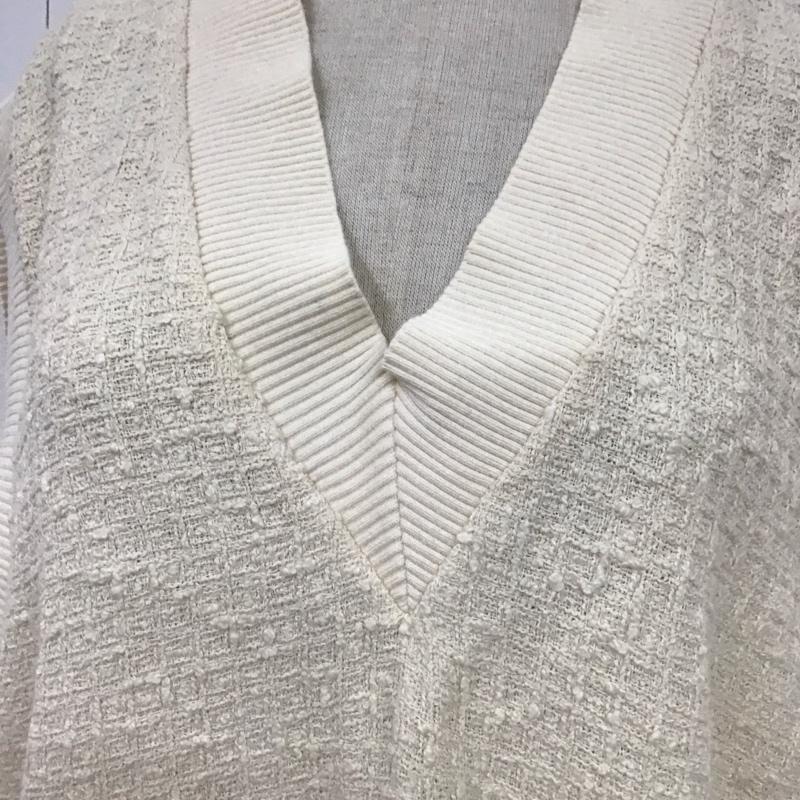 ザラ ZARA ベスト ベスト 7563 042 712 Vネック M 無地 アイボリー / アイボリー / レディース USED 古着 中古 10117684