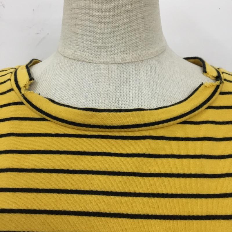 ベルシュカ Bershka カットソー 長袖 長袖カットソー クルーネックカットソー ロングスリーブカットソー ボーダーTシャツ S ボーダー柄 黒 / ブラック / X 黄 / イエロー / レディース USED 古着 中古 10110308
