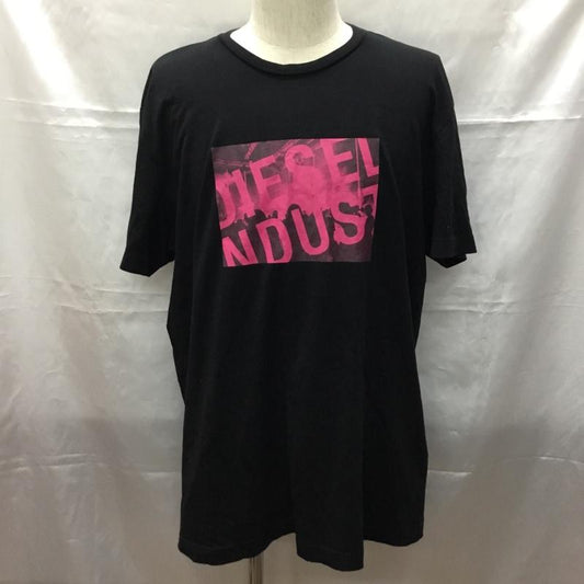 ディーゼル DIESEL Tシャツ 半袖 半袖カットソー プリントTシャツ クルーネックカットソー XXL プリント 黒 / ブラック /  メンズ USED 古着 中古 10109361