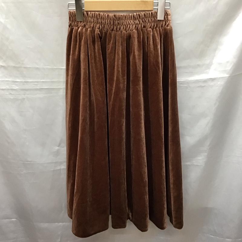 アイテムズ アーバンリサーチ ITEMS URBAN RESEARCH スカート ひざ丈スカート WH67-25N004 2WAY リバーシブル ベロア風 FREE 無地 茶 / ブラウン / レディース USED 古着 中古 10114861