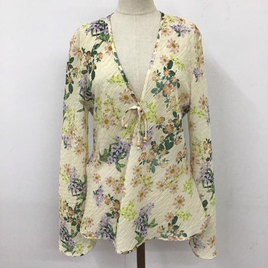 ザラ ZARA カットソー 長袖 Vネック M 花柄 マルチカラー / マルチカラー /  レディース USED 古着 中古 10113065