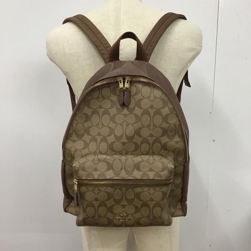 コーチ COACH リュックサック、デイパック リュックサック、デイバッグ F58314 シグネチャー 総柄 茶 / ブラウン / メンズ USED 古着 中古 10123328