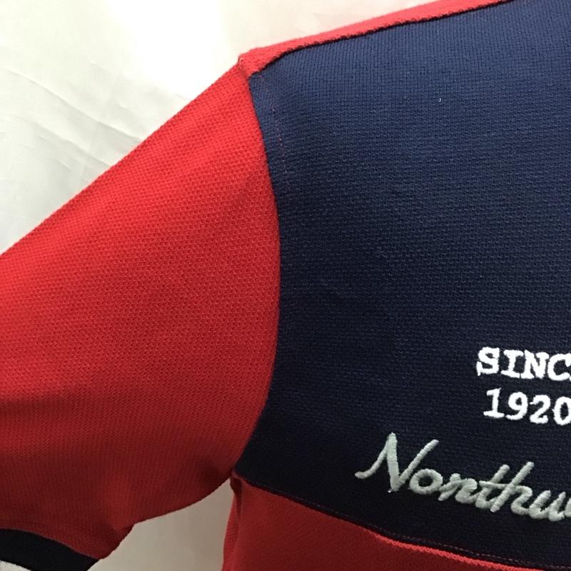 エディーバウアー Eddie Bauer ポロシャツ 半袖 半袖ポロシャツ カラーシャツ 半袖カットソー S ロゴ、文字 白 / ホワイト / X 赤 / レッド / X 紺 / ネイビー /  メンズ USED 古着 中古 10111683