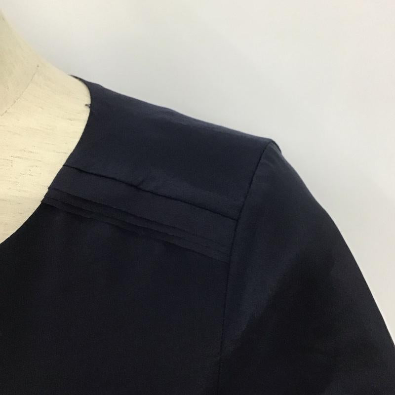 ザラベーシック ZARA BASIC シャツ、ブラウス 半袖 半袖シャツ ノーカラーシャツ クルーネック XS 無地 紺 / ネイビー / レディース USED 古着 中古 10126948