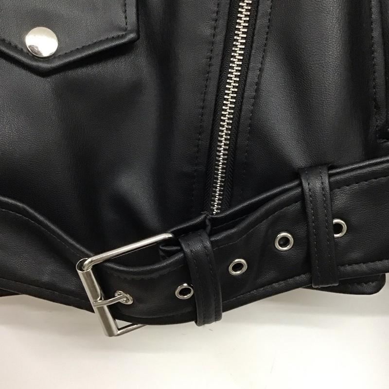 ザラ ZARA ジャケット、上着 ライダース 3046/060/800 レザー風バイカージャケット M 無地 黒 / ブラック / レディース USED 古着 中古 10133675