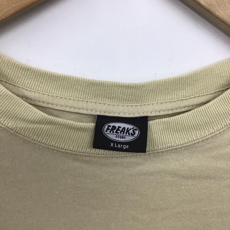 フリークスストア FREAK S STORE Tシャツ 半袖 半袖カットソー 無地Tシャツ クルーネックカットソー XL 無地 ベージュ / ベージュ / メンズ USED 古着 中古 10137229